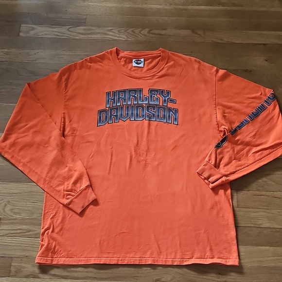 Harley-Davidson Other - Harley Davidson Long Sleeve Safety Orange Somerset PA HD T-Shirt Men's Size XL